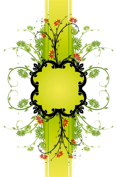 Floral Background with Frame — Stock Vector
