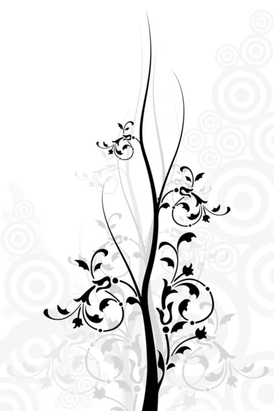 Arrière-plan floral et cercles — Image vectorielle