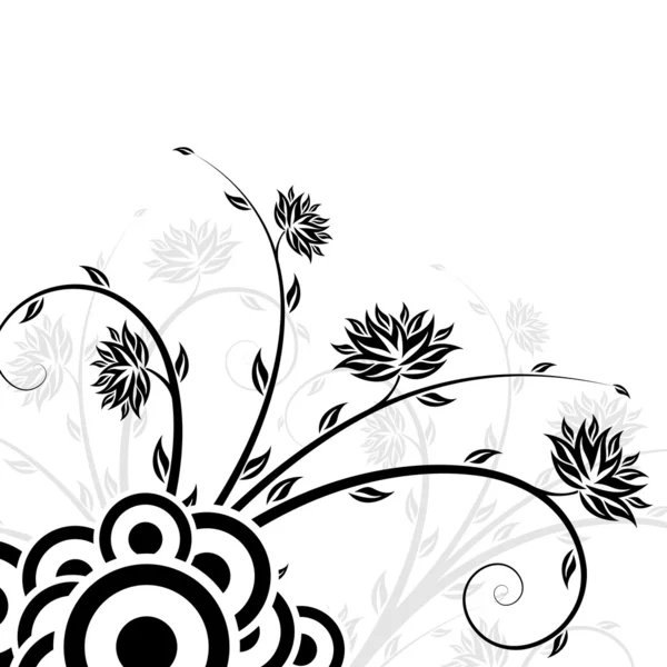 Fleurs avec cercles — Image vectorielle