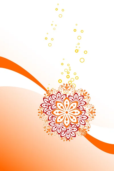 Fond abstrait avec cercles et fleurs, illustration vectorielle — Image vectorielle