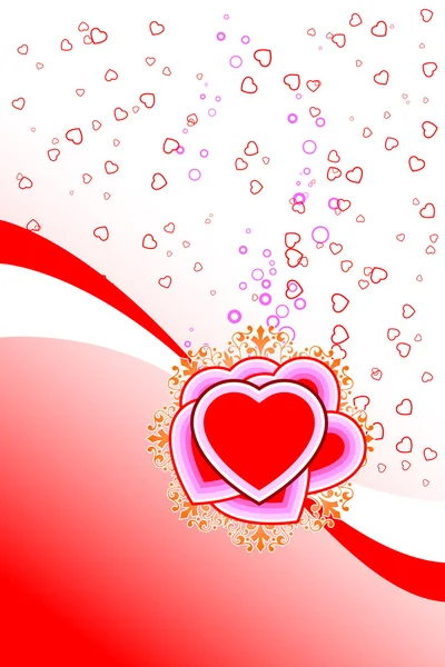 Streszczenie st. valentine karty z kwiatów serca kształty i koło — Wektor stockowy