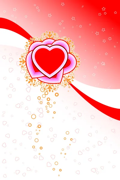 Abstracte st. valentine kaart met bloemen hart vormen sterren en — Stockvector