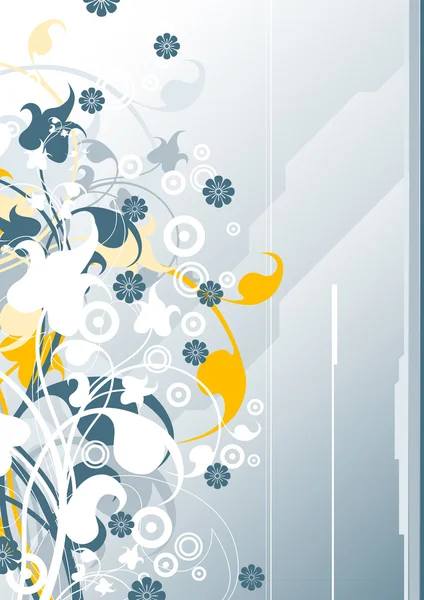 Abstracto vertical moderno fondo con elementos florales, vector — Vector de stock