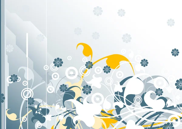 Abstrait gorizontal fond moderne avec des éléments floraux, vect — Image vectorielle