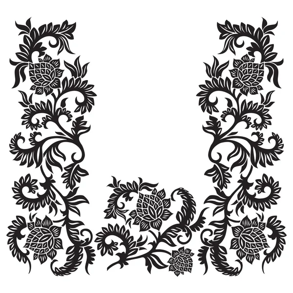 Ornamento decorativo abstrato com flor, ilustração vetorial — Vetor de Stock