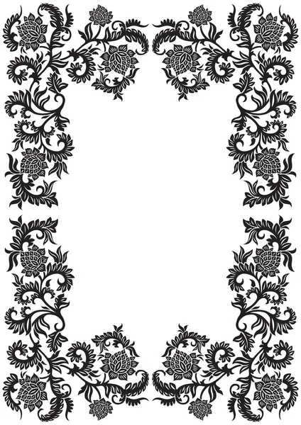 Marco ornamental decorativo abstracto con flor, vector illustr — Vector de stock