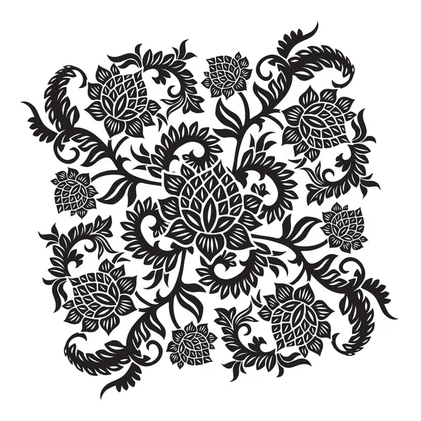 Ornement décoratif abstrait avec fleur, illustration vectorielle — Image vectorielle