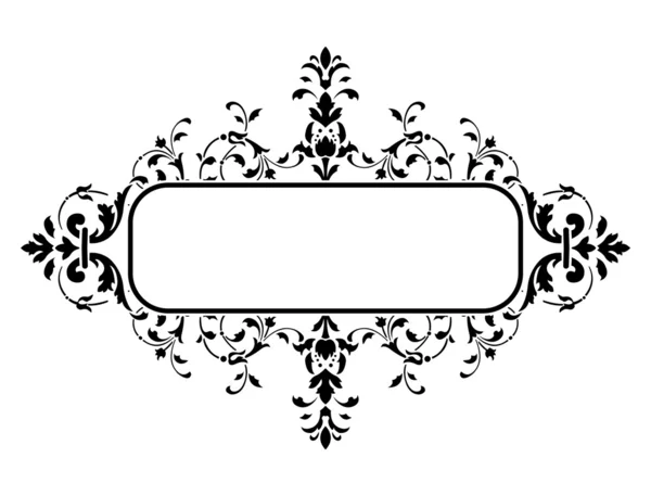 Black frame with floral decoration, vector illustration — Stock Vector