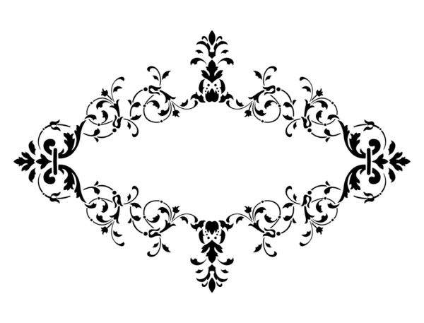 Moldura preta com decoração floral, ilustração vetorial — Vetor de Stock