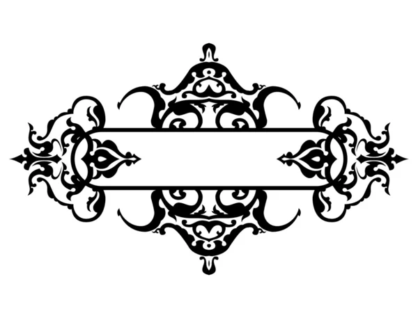 Marco negro con decoración floral, ilustración vectorial — Vector de stock