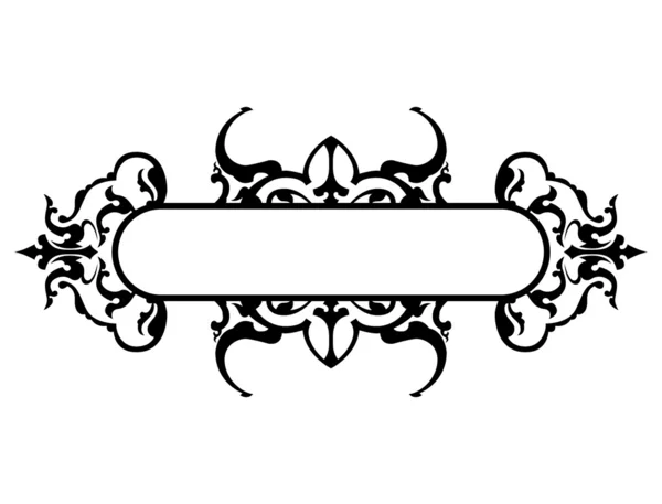 Black frame with floral decoration, vector illustration — Stock Vector