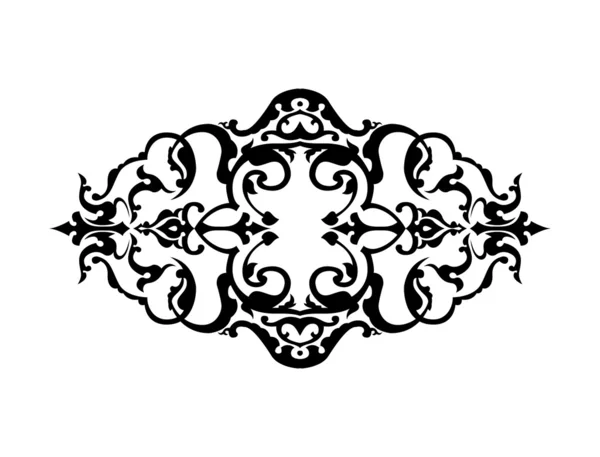 Moldura preta com decoração floral, ilustração vetorial — Vetor de Stock