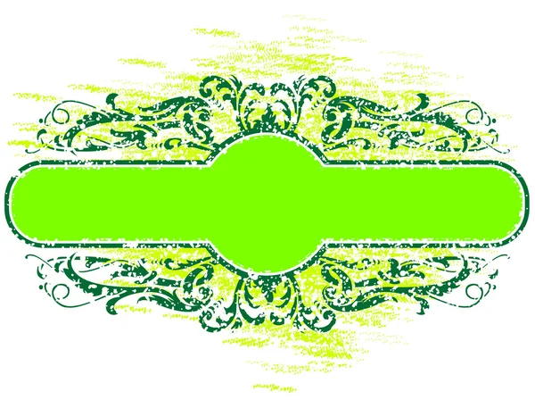 Ancien cadre grunge avec décoration florale, illustration vectorielle — Image vectorielle