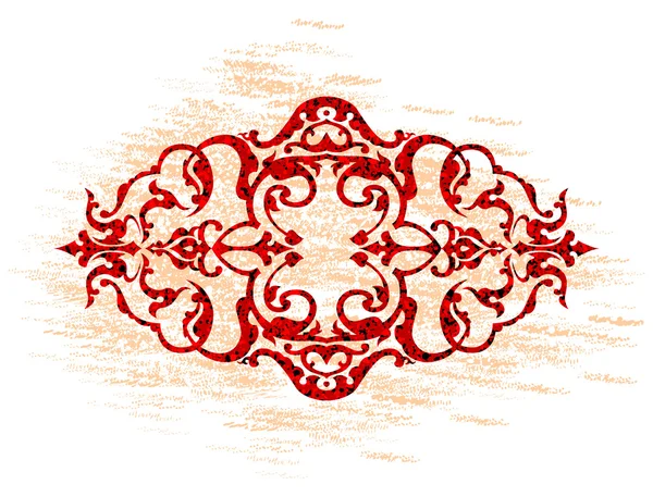 Viejo marco grunge con decoración floral, ilustración vectorial — Vector de stock
