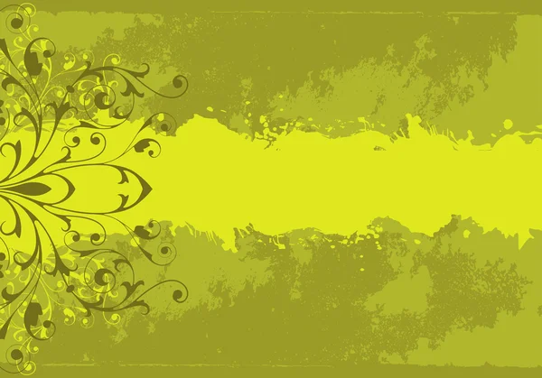 Grunge 背景与花卉装饰 — 图库矢量图片