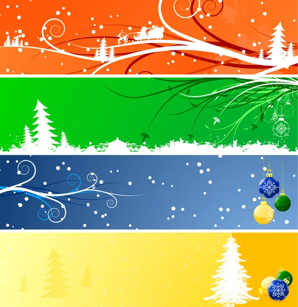 Bandiere di Natale invernali — Vettoriale Stock