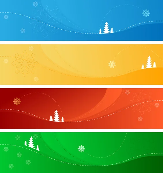 Invierno Banderas de Navidad — Vector de stock