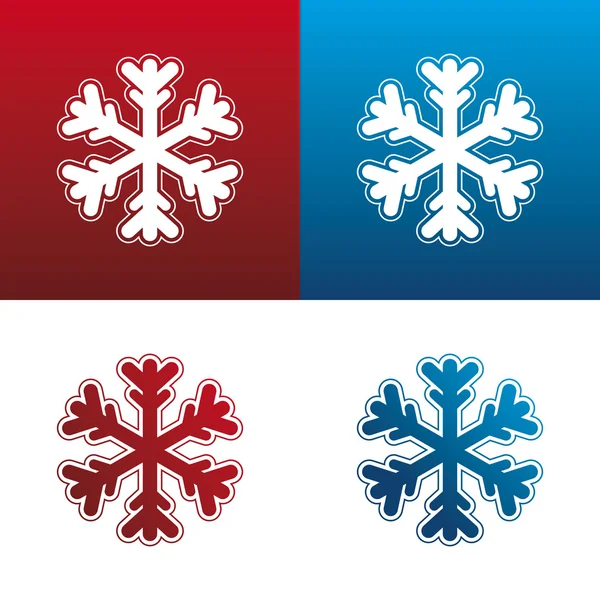 Conjunto de icono de copo de nieve — Archivo Imágenes Vectoriales