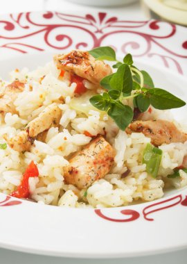 Sebze ve tavuk etli risotto