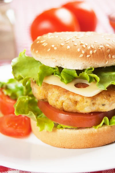 Delicious chicken burger — Stock Photo, Image