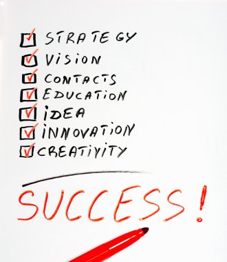 Success highlighted with red marker clipart