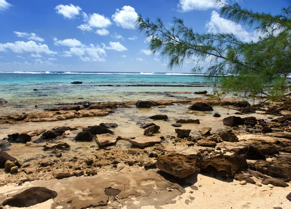 Mauricius. Kamenitá krajina ostrova Gabriel — Stock fotografie