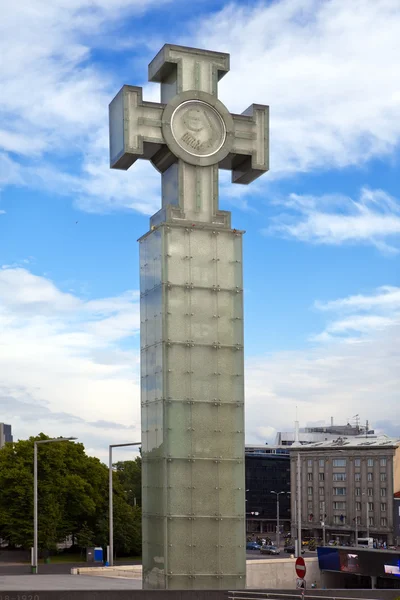 «Freedom monument» on Freedom Square, is devoted to Emancipating war of 1918-1920, Tallinn, Estonia — Stock Photo, Image