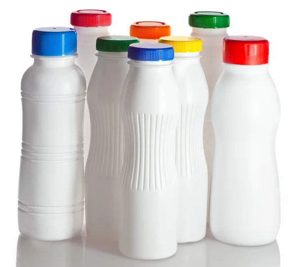 Бутылки из-под йогурта — стоковое фото