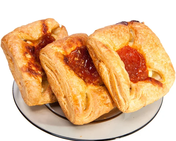 stock image Puff fancy bread with jam