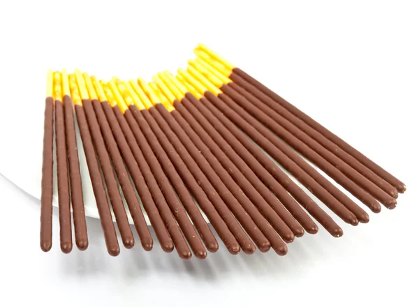 stock image Chocolate sticks on a saucer