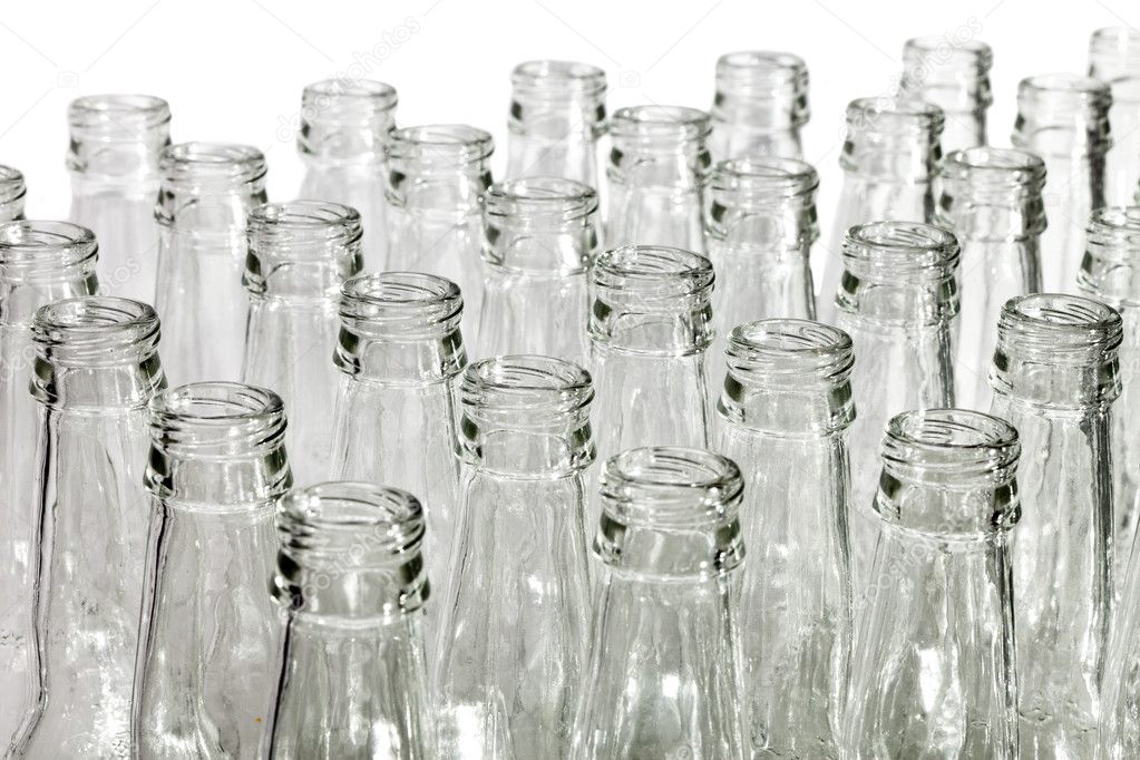 Empty glass bottles