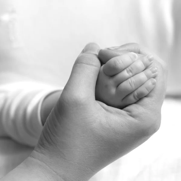 Noworodek przytrzymanie ręka matki — Zdjęcie stockowe