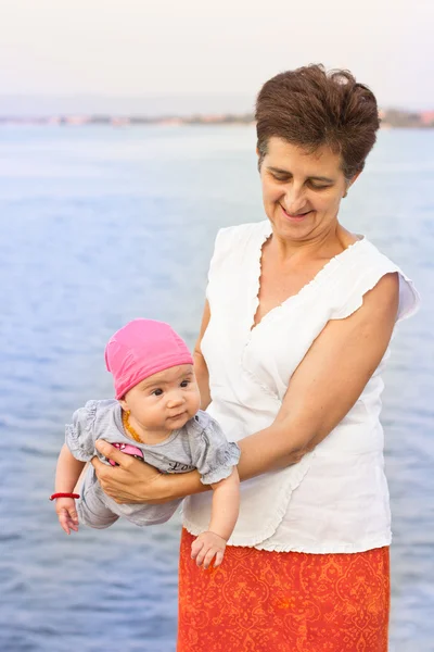 Happy grandmother and granddaughter — Stock Photo, Image