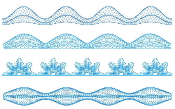 Guilloche borders, vector pattern for currency, certificate or d — Stock Vector
