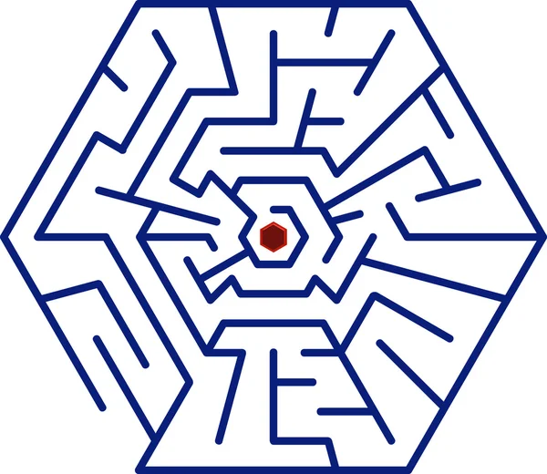 Labirinto Hexagonal — Vetor de Stock