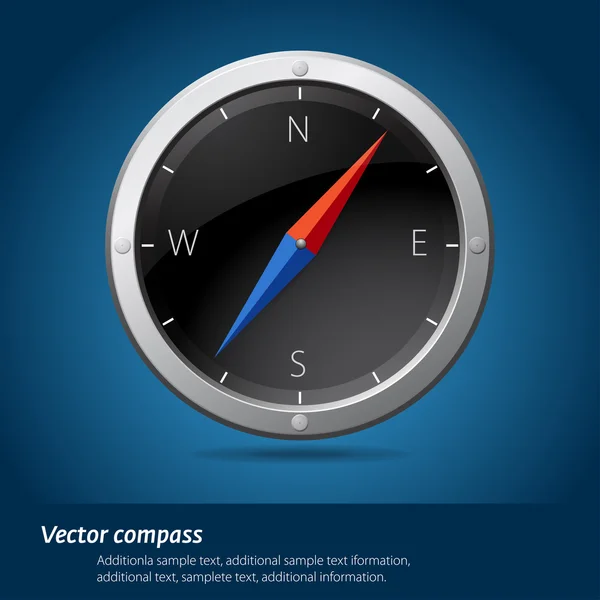 Černý kompas — Stockový vektor