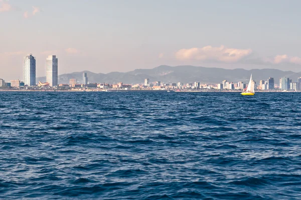 Barcelona coastline seen from the sea — Stock Photo, Image