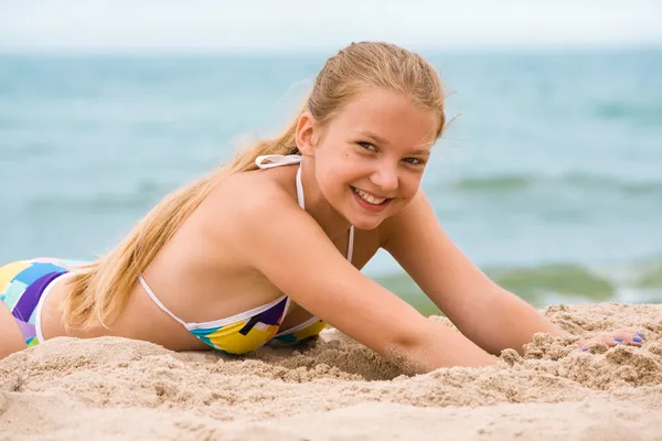 Κορίτσι στην παραλία — Φωτογραφία Αρχείου