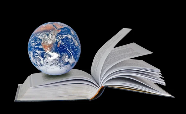 A könyv a Föld bolygó. Ez a kép a Nasa berendezett elemei — Stock Fotó