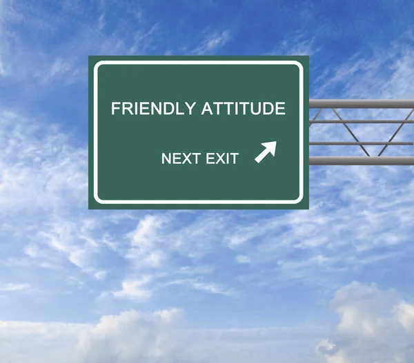 Señal de tráfico a actitud amistosa — Foto de Stock