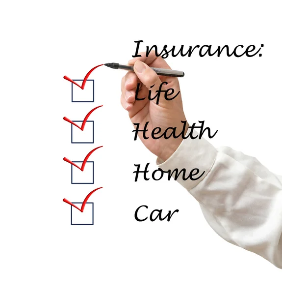 Lista de seguros — Fotografia de Stock