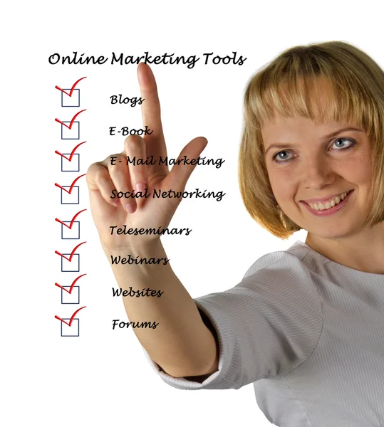 Online-Marketing-Tools — Stockfoto