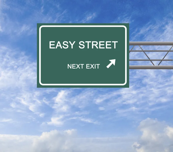 Vägmärke till easy street — Stockfoto