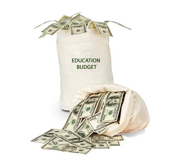 Taška s vzdělávací rozpočtu — Stock fotografie