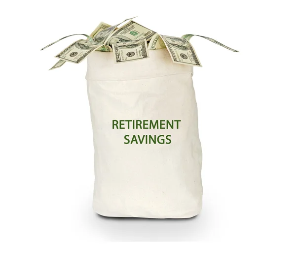 Bolsa con ahorros de jubilación — Foto de Stock