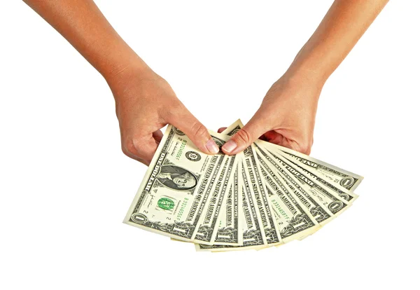 Χέρι με χρήματα — Φωτογραφία Αρχείου