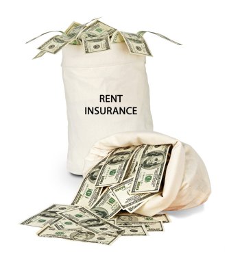 Bag with rent insurance clipart