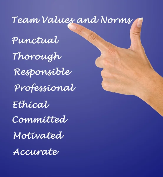 Valores e normas da equipa — Fotografia de Stock