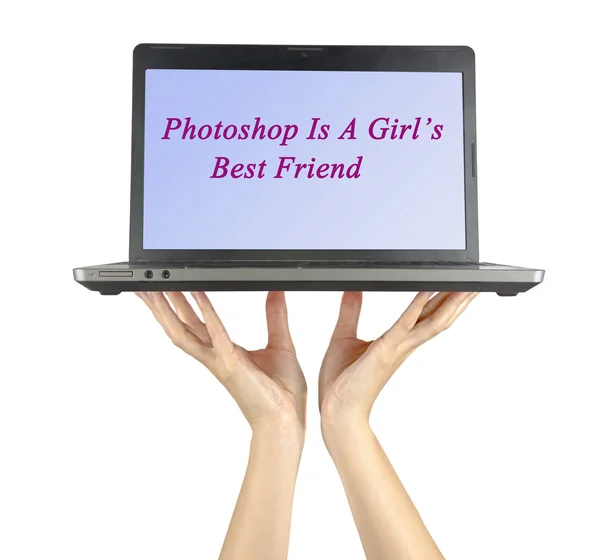 Photoshop é o melhor amigo de uma menina — Fotografia de Stock