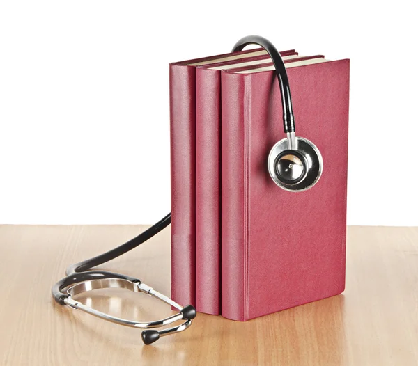 Stetoskop och böcker — Stockfoto